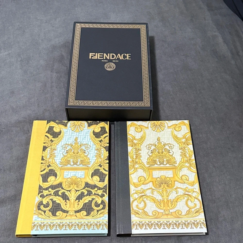 Fendi Versace - Fendace Gold and Black Ornate Journals - Picture 1 of 6